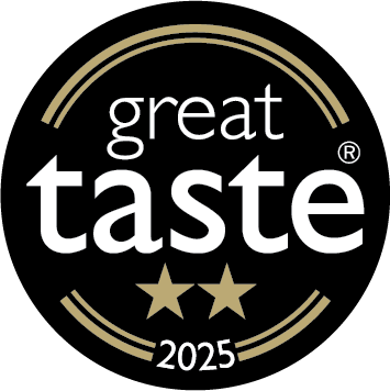 Two Star Black and gold award badge for Great Taste Awards